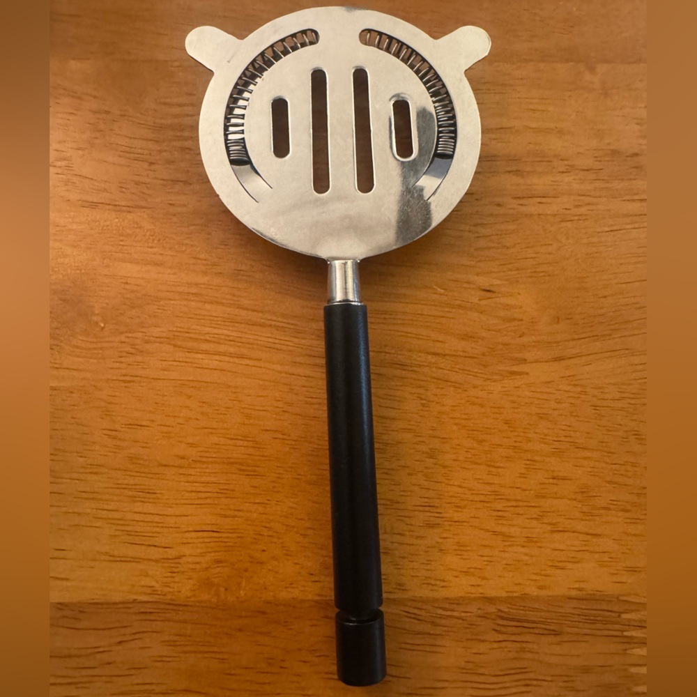 Stainless Steel Cocktail Strainer with Black Handle